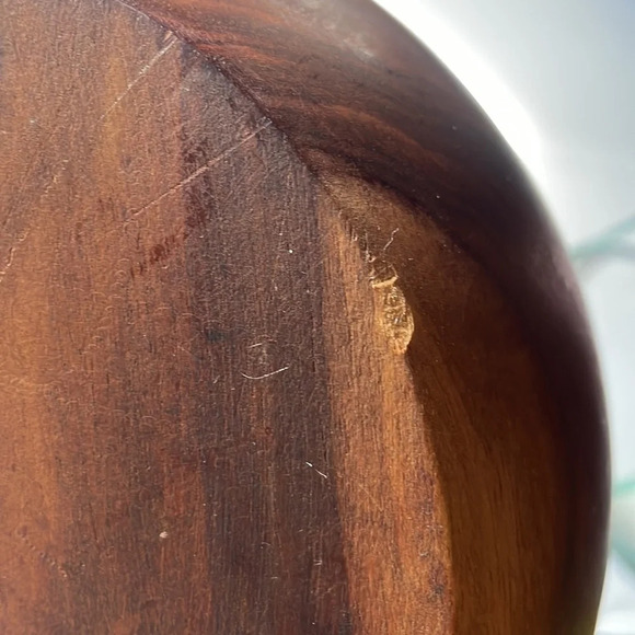 Vintage handmade Hawaiian milo tree wood hand turned bowl signed 1987 - Picture 8 of 8